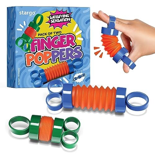 stargo Finger Poppers Hand Gripper Strengthener for Kids Hand Exercisers Pop Tube Mini Fidget Toys Sensory Toy for Kids Finger Strengthener and Hand Therapy Stocking Stuffers Pack of 2 - Image 1