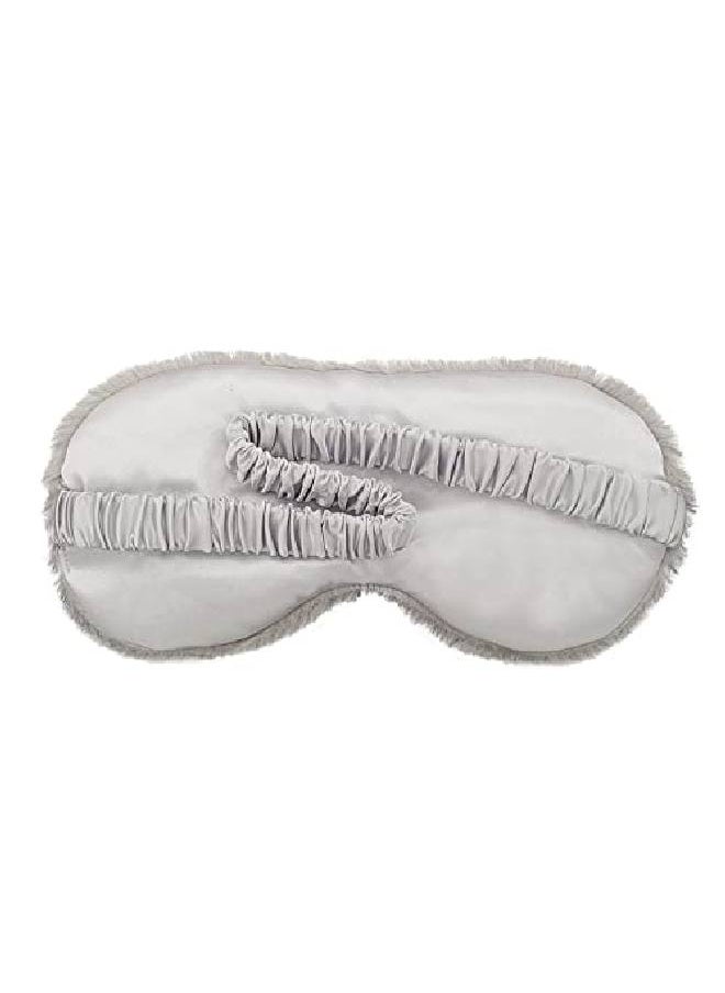 Jenna - ™ 100% l Silk and Fur Reversible Sleep Mask Cover for Insomnia Puffy Eyes and Dark Circles (Grey) - Image 1