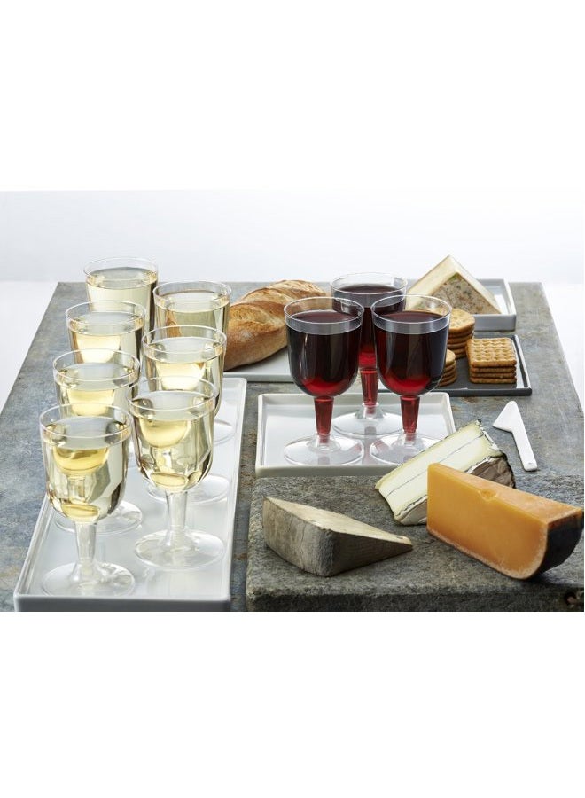 Party Essentials Hard Plastic Two Piece 5.5-Ounce Wine Glasses, Clear, Pack of 40 - Image 4