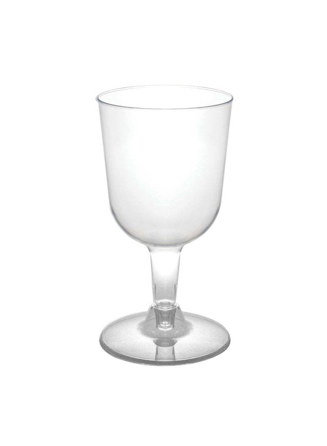 Party Essentials Hard Plastic Two Piece 5.5-Ounce Wine Glasses, Clear, Pack of 40 - Image 1