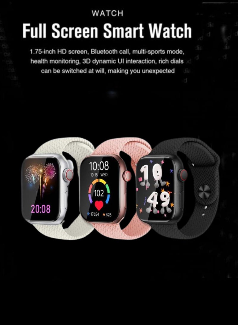 ويزمي ساعة ذكية صغيرة WS 58، 3 أحزمة، شاشة عالية الدقة، اتصال بلوتوث، ساعات لياقة بدنية مقاومة للماء متوافقة مع نظامي Android وiOS | أسود - Image 2