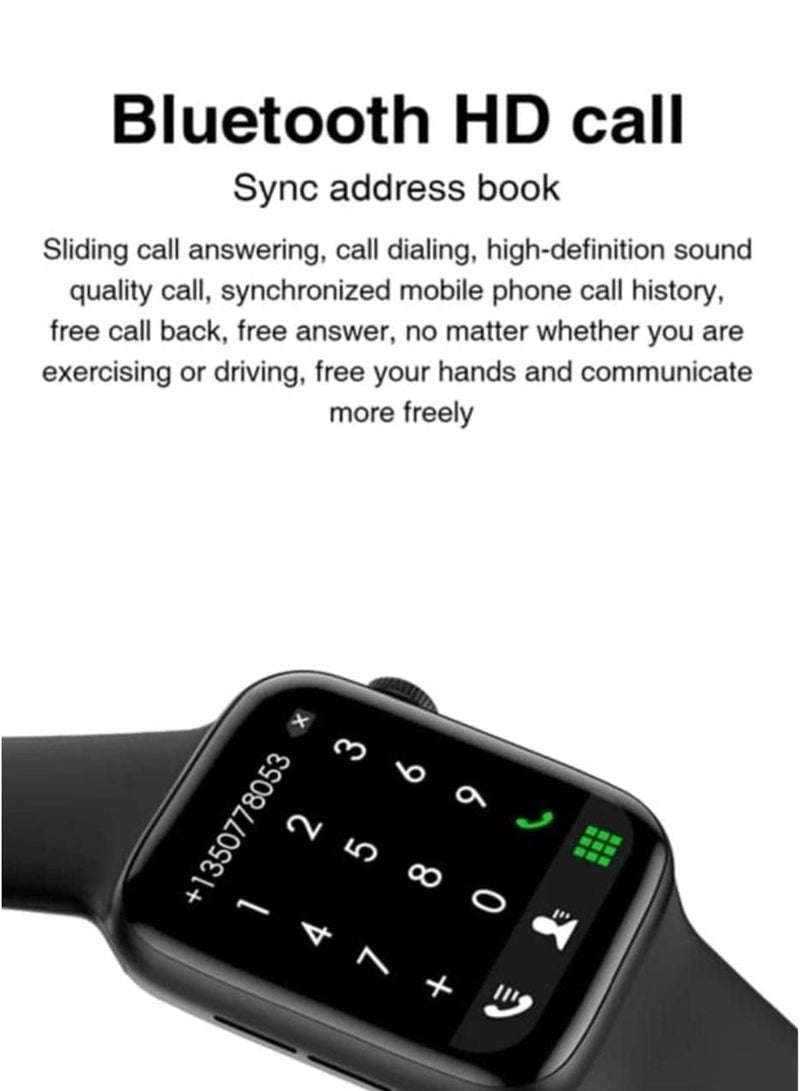 ويزمي ساعة ذكية صغيرة WS 58، 3 أحزمة، شاشة عالية الدقة، اتصال بلوتوث، ساعات لياقة بدنية مقاومة للماء متوافقة مع نظامي Android وiOS | أسود - Image 3