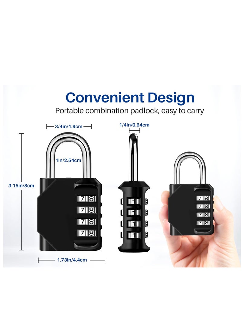 2 Pack Combination Lock 4 Digit Outdoor Waterproof Padlock for School Gym Locker/ Sports Locker/ Fence/ Toolbox/ Gate/ Case/ Hasp Storage (Black)  - Image 2