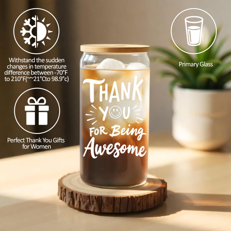 LUICONMO Thank You Gifts for Women, Appreciation Gifts for Coworkers Teacher with 16oz Thank You for Being Awesome Glass, Employee Appreciation Gift Box Thanksgiving Christmas Gift set - Image 2
