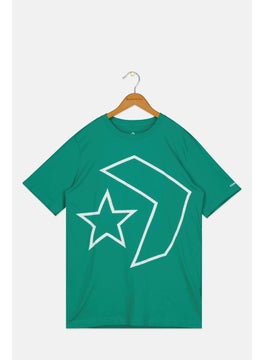CONVERSE Kids Boy Sportswear Fit Short Sleeve Training T-Shirts, Green  - Image 1
