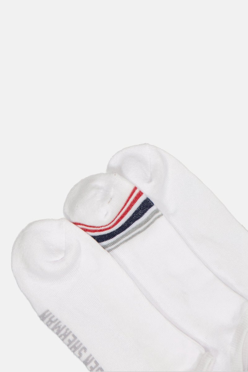 Ben Sherman Men 8 Pairs Brand Logo Ankle Cut Socks, White  - Image 2