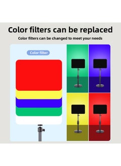 General Led Fill Light Still Life Photography Camera Flat Light Beauty Live Light Video Conference Light Soft Light-Specifications:Three-tone Lighting 11inch Square Lamp + Desktop Tripod  - Image 5