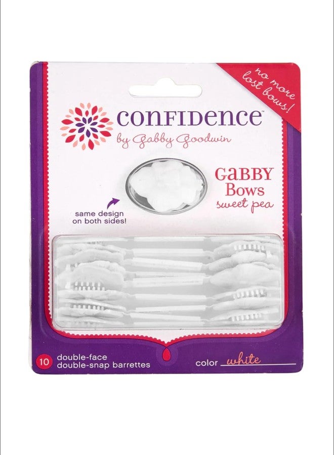 Confidence GaBBY Bows Patented Non Slip- Double Sided Snap Barrettes - 10 pack- (White) - Image 1