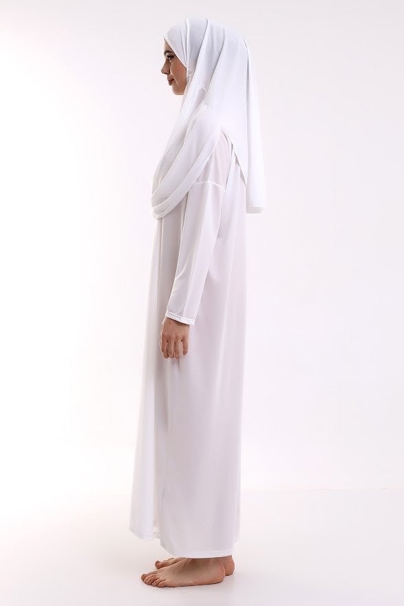 İhvan فستان صلاة إخوان قطعة واحدة - أبيض - 5015  - Image 5