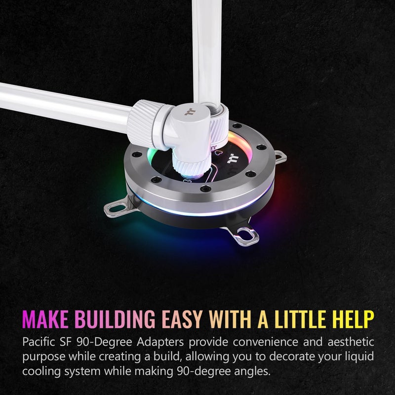 Thermaltake Pacific SF 90 Degree Adapter WhiteDIY LCSFittings CLW396CU00WTA - Image 3