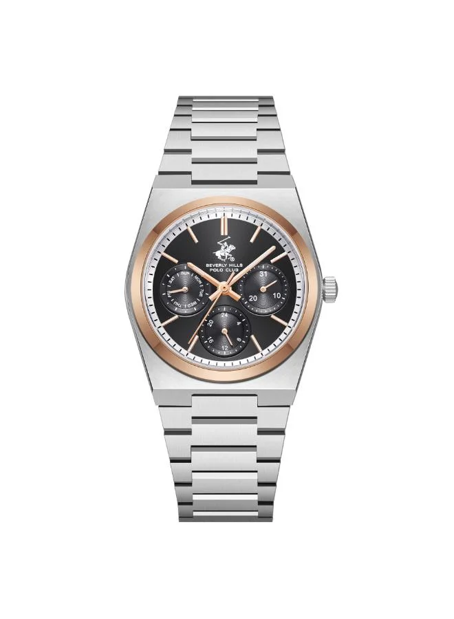 بيفرلي هيلز بولو كلوب BEVERLY HILLS POLO CLUB BP3754X.550 Women's Multi Function Display Watch & Metal Strap Silver