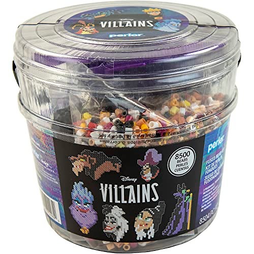 Perler دلو حرفة الأطفال من بيرلر لشخصيات ديزني الشريرة بأحجام متنوعة متعدد الألوان 8505