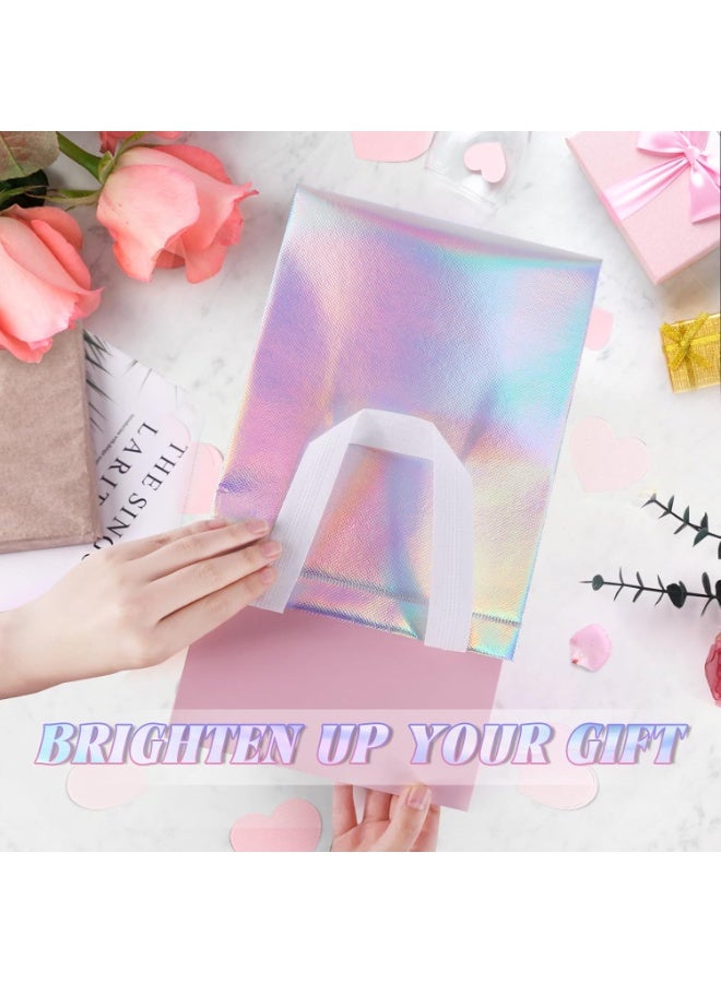 YelaJoy 20Pcs Holographic Bags with Handle, 10.23 x 7.87 x 3.93 Inch Iridescent Gift Bags Non Woven Reusable Gift Bag Cute Party Gift Bags for Shopping Birthday Wedding Party Favors - Image 3
