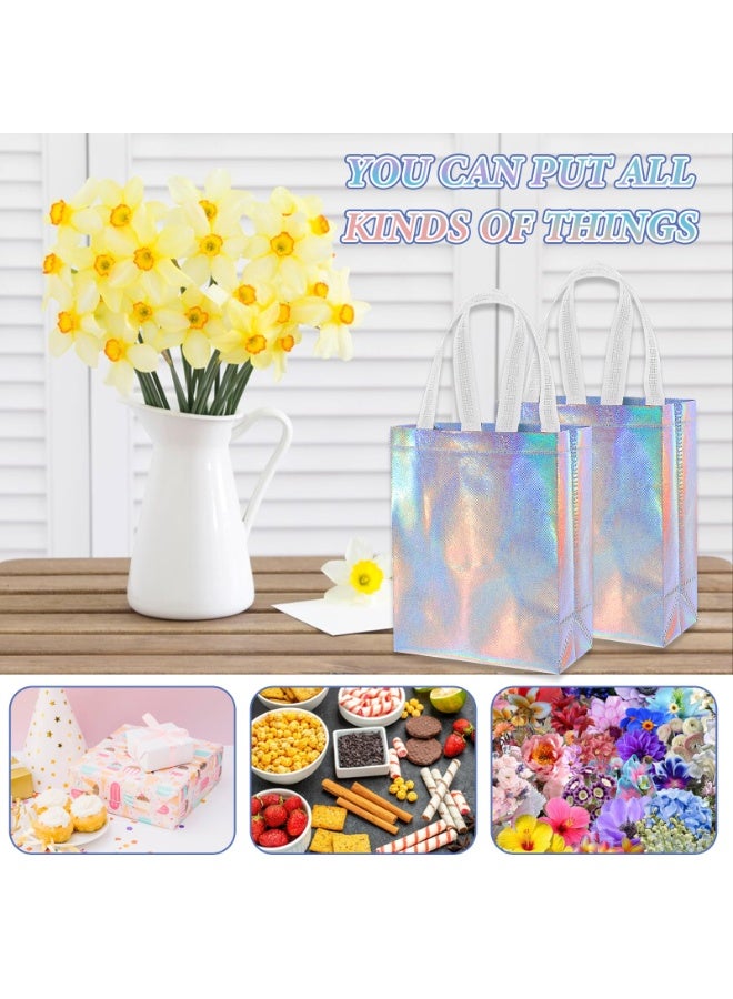 YelaJoy 20Pcs Holographic Bags with Handle, 10.23 x 7.87 x 3.93 Inch Iridescent Gift Bags Non Woven Reusable Gift Bag Cute Party Gift Bags for Shopping Birthday Wedding Party Favors - Image 4