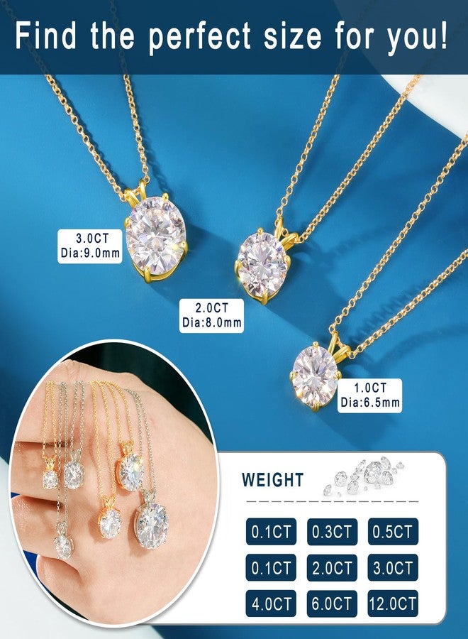 TUHE Moissanite Necklace for Women, Moissanite Solitaire Necklace 18K Yellow Gold Plated Sterling Silver Round Cut Pendant Gift for Mom Wife Jewelry with GRA Certificate 1.0 Carat 18+2 inches - Image 5