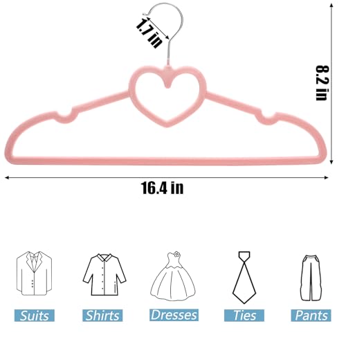 Coloch 50 Pack Pink Velvet Hangers, Non-Slip Clothes Hangers with 360 Degree Rotating Hook Thin Felt Adult Hanger for Coat, Dress, Shirt, Jacket - Image 2