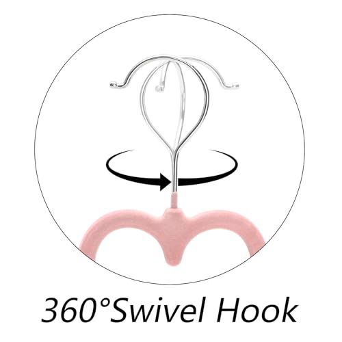 Coloch 50 Pack Pink Velvet Hangers, Non-Slip Clothes Hangers with 360 Degree Rotating Hook Thin Felt Adult Hanger for Coat, Dress, Shirt, Jacket - Image 4