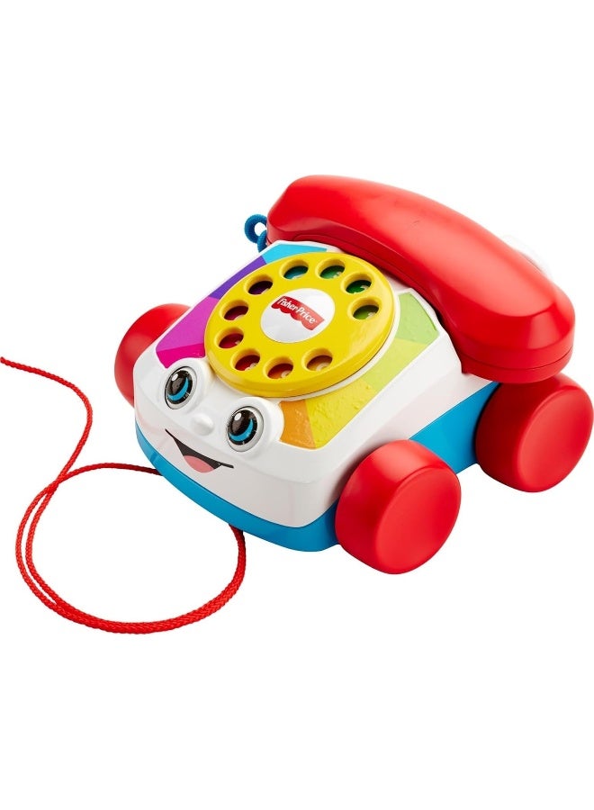 Fisher-Price Toddler Pull Toy Chatter Telephone Pretend Phone With Rotary Dial And Wheels For Walking Play Ages 1+ Years​  - Image 1