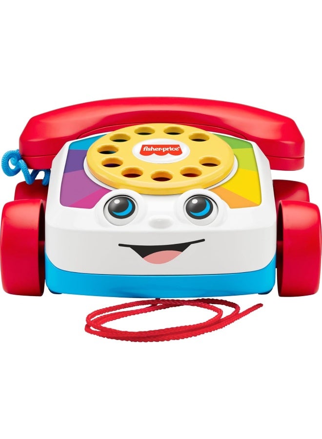 Fisher-Price Toddler Pull Toy Chatter Telephone Pretend Phone With Rotary Dial And Wheels For Walking Play Ages 1+ Years​  - Image 4