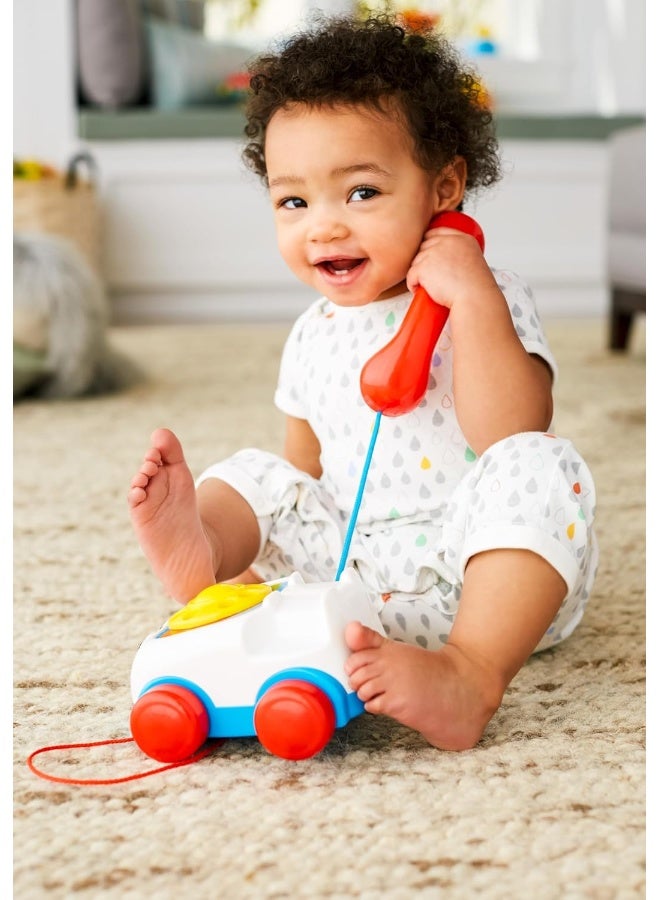 Fisher-Price Toddler Pull Toy Chatter Telephone Pretend Phone With Rotary Dial And Wheels For Walking Play Ages 1+ Years​  - Image 2