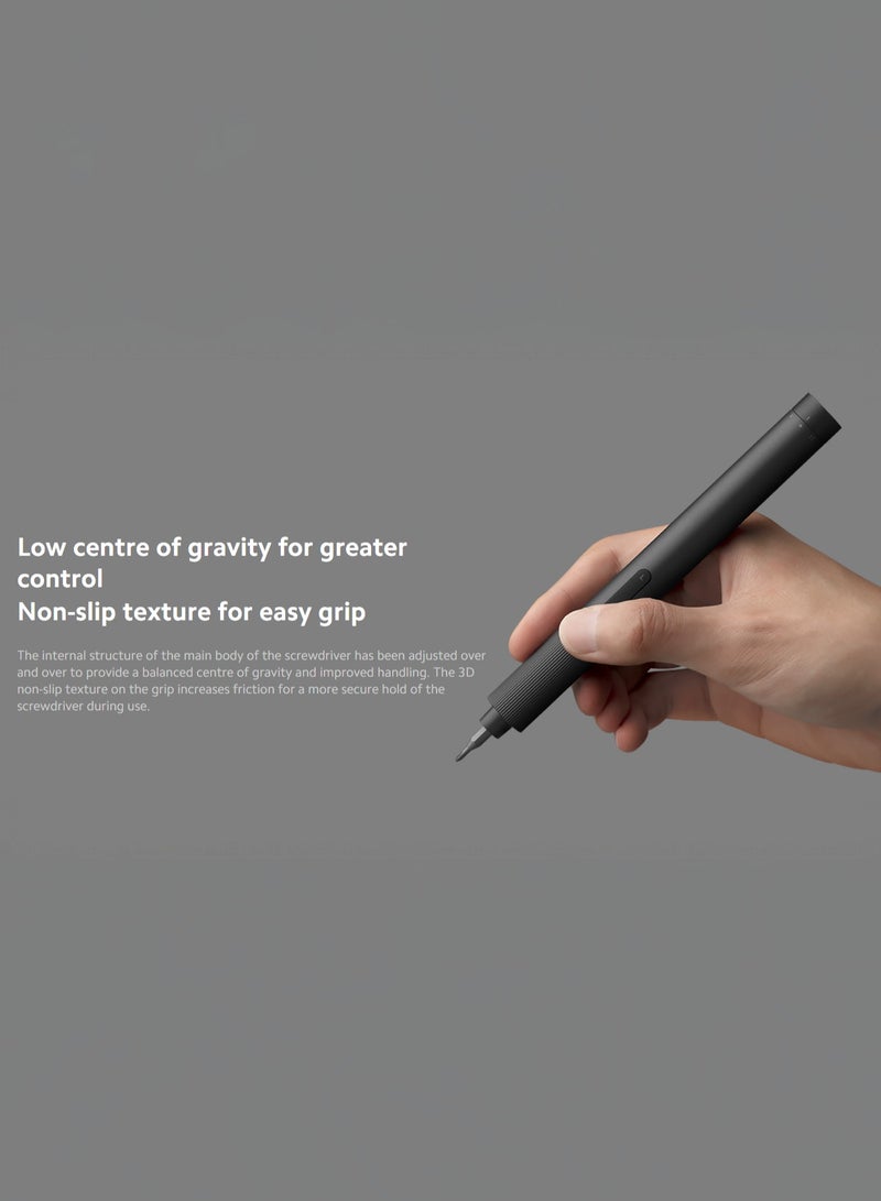 Xiaomi Electric Precision Screwdriver with 24 Pcs S2 Steel Bits & Dual Torque Settings / LED Light / 350mAh Battery / Type-C Charging / High-Speed Motor / Compact & Ergonomic Design - Black  - Image 3