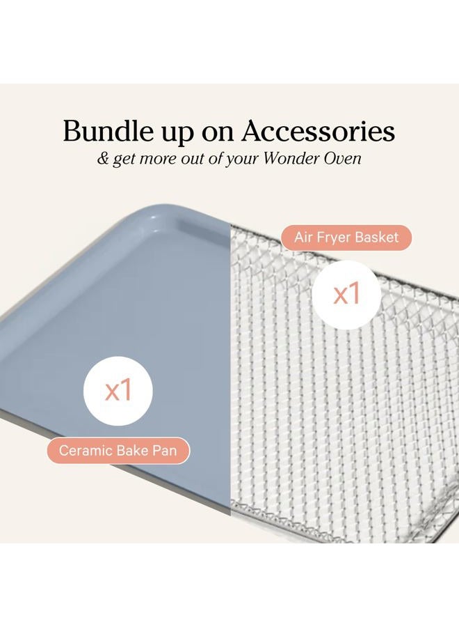 Our Place Wonder Oven Accessories Bundle - Extra Air Fryer Basket & Nonstick Ceramic-Coated Bake Pan | Oven Safe, Eco-Friendly | Blue Salt - Image 2