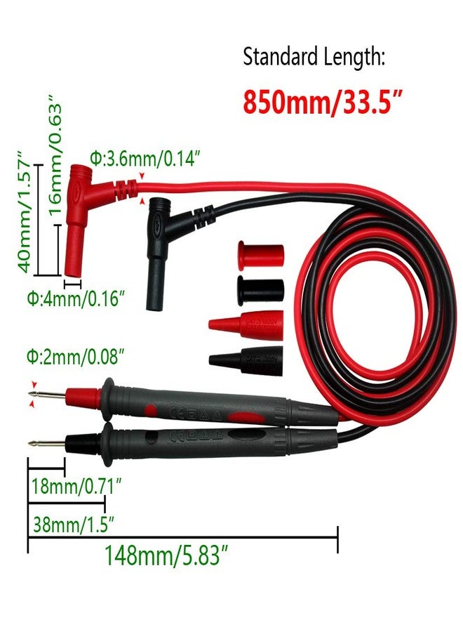 ايدتيك أسلاك اختبار Aidetek المصنوعة من مطاط السيليكون ذات طرف إبرة ومشابك التمساح الصغيرة لجهاز اختبار متعدد القياسات DMM TLP20258 - Image 3