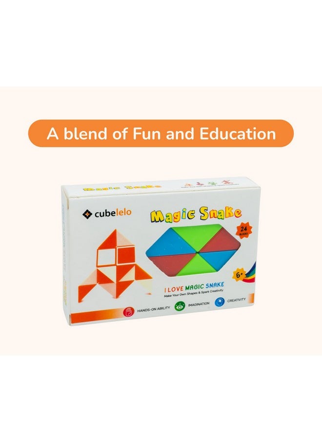 Cubelelo Magic Snake Rainbow Puzzle Cube (24 Wedges) | Twist and Turn Shape Creation Fun Game for Kids Boys Girls and Adults | Multicolor Brain Teaser Stress Buster Toy | for Ages 3 Years and Above - pzsku/ZF97E7C121DF1B91E9298Z/45/_/1737721403/b4ff1dd8-7af4-4635-9144-65c444cd0b64