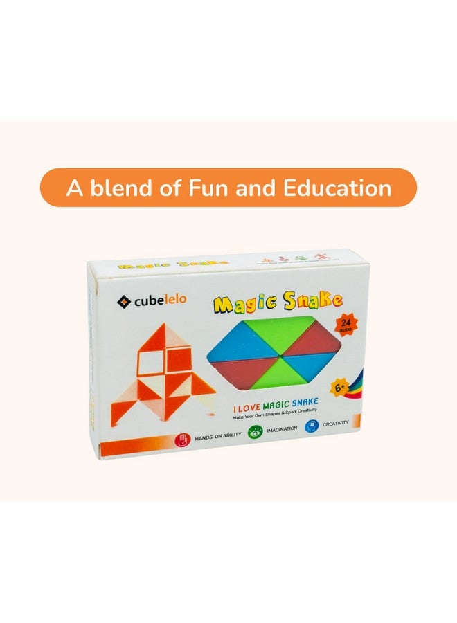 كوبليلو مكعب الألغاز السحري Cubelelo Rainbow Snake (24 إسفينًا) | لعبة ممتعة لإنشاء أشكال ملتوية للأطفال والأولاد والبنات والكبار | لعبة تخفيف التوتر والتحدي الذهني متعددة الألوان | للأعمار من 3 سنوات فما فوق - Image 4
