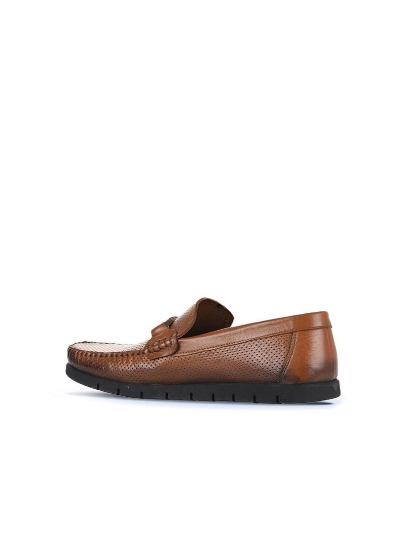 BUENO Men's Perforated Leather Loafers with Bit Detail – Lightweight Slip-On Moccasins for Casual and Office Wear - Image 3