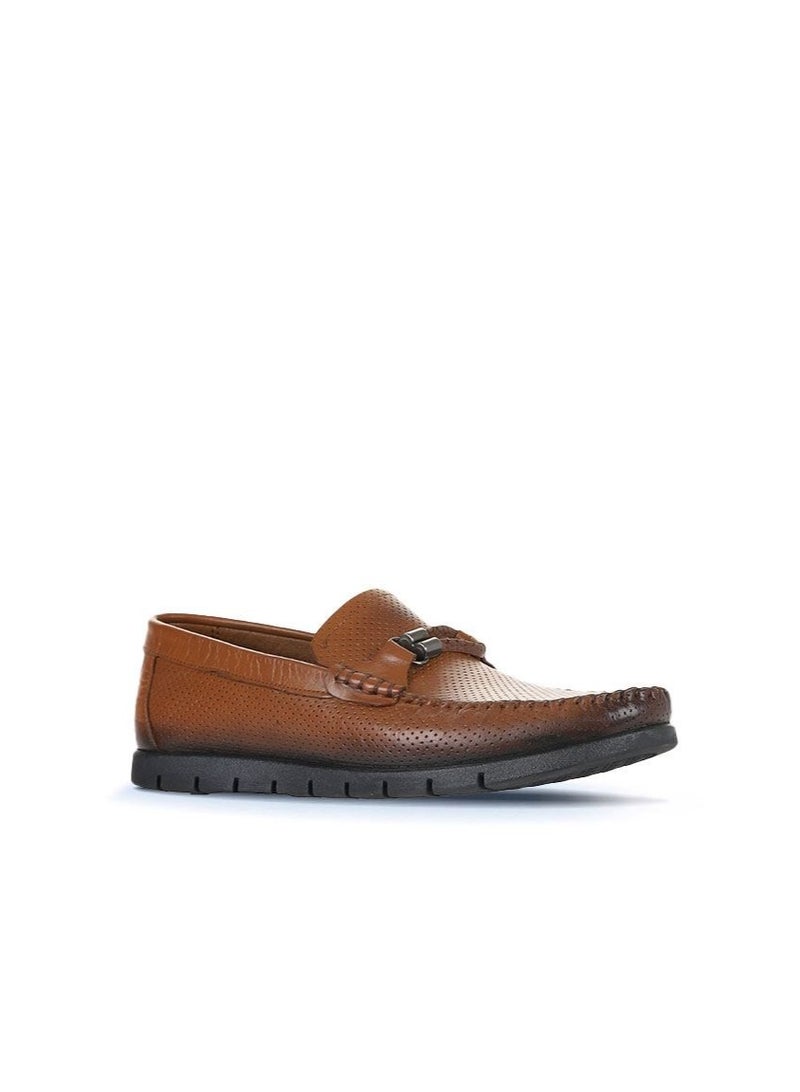 BUENO Men's Perforated Leather Loafers with Bit Detail – Lightweight Slip-On Moccasins for Casual and Office Wear - Image 2