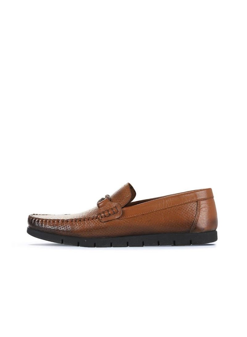 BUENO Men's Perforated Leather Loafers with Bit Detail – Lightweight Slip-On Moccasins for Casual and Office Wear - Image 4