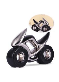 SYOSI Motorcycle Sculpture, Modern Home Decor Artwork, Vintage Office Desktop Decor, Birthday Present for Men, Friends, Dad, Son (A-Black Silver)  - Image 1