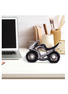 SYOSI Motorcycle Sculpture, Modern Home Decor Artwork, Vintage Office Desktop Decor, Birthday Present for Men, Friends, Dad, Son (A-Black Silver)  - Image 3