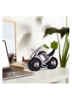SYOSI Motorcycle Sculpture, Modern Home Decor Artwork, Vintage Office Desktop Decor, Birthday Present for Men, Friends, Dad, Son (A-Black Silver)  - Image 5
