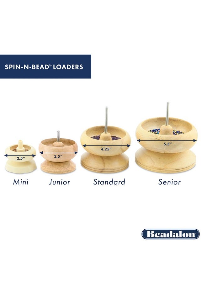 Beadalon - Spin N Bead Spinner For Fast Stringing Ideal For Beaders Jewelry Makers & Designers Wood Bowl With Big Eye Needle Saves Time & Loads Seed Beads Efficiently - Image 1