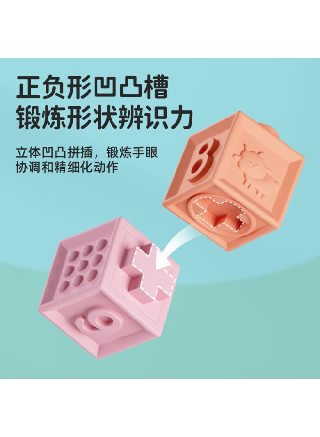 Baby Building Blocks Soft Rubber Can Bite 6-12 Months Soft Rubber Ball Baby 1-3 Years Old Children Tumbler Educational Toys - Image 4
