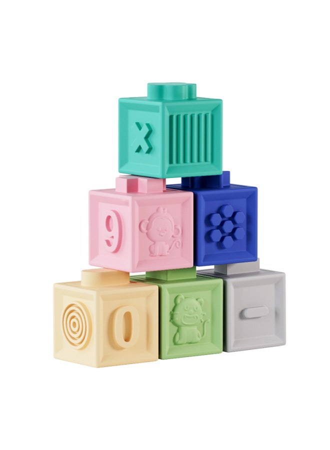 Baby Building Blocks Soft Rubber Can Bite 6-12 Months Soft Rubber Ball Baby 1-3 Years Old Children Tumbler Educational Toys - Image 5