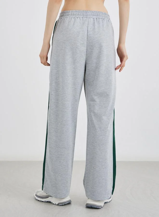 تايك تو Take Two Grey Side Striped Wide Fit Joggers