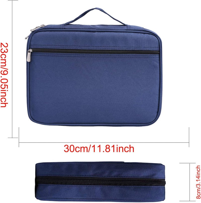 BOMKEE Coloring Pencil Case 220 Slots Pencils/Gel Pens Organizer Waterproof Travel Case Zipper Carrying Portable Pencil Markers Pen Holder Bag for Painter Writers, Blue, 220 Slots, Bd-220-bl - Image 3