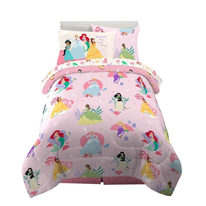 Franco Disney Princess Kids Bedding Super Soft Comforter And Sheet Set 4 Piece Twin Size Prints may vary 