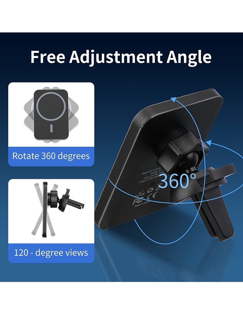 MagSafe Car Charger/Magnetic Wireless Car Charger Fast Charging Auto-Alignment Wireless Car Charger Air Vent Mount for iPhone 14/13 / 12 Series and Compatible with MagSafe Case  Ring - Image 4