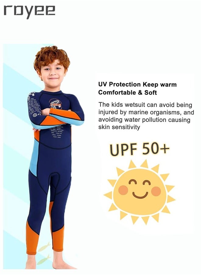 Royee - Wetsuit Kids Full Suits 2.5mm Neoprene Wet Suit UV Protection Keep Warm Long Sleeve Wetsuits for Swimming Diving Scuba - Image 1