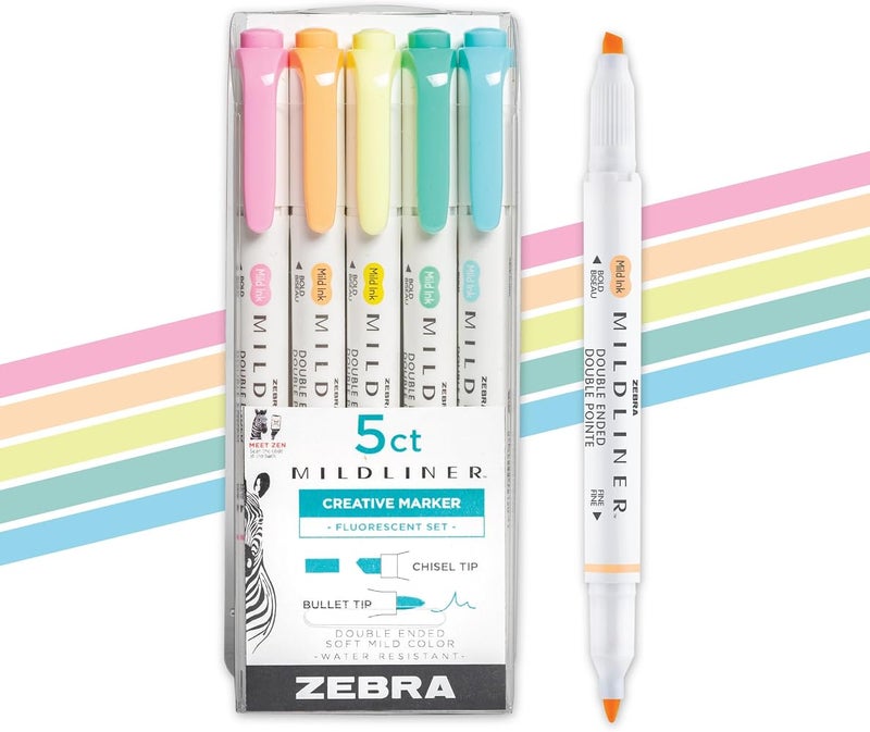 Zebra Pen MILDLINER HIGHLTR DBL FLOU 5PK - Image 1