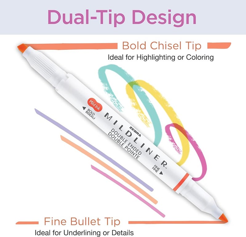 Zebra Pen MILDLINER HIGHLTR DBL FLOU 5PK - Image 2