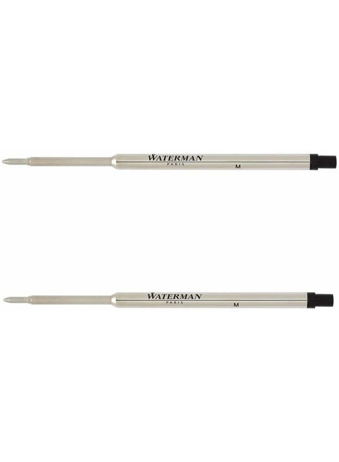 Waterman إعادة تعبئة قلم حبر جاف أسود نقطة متوسطة (عبوة 2) - Image 4