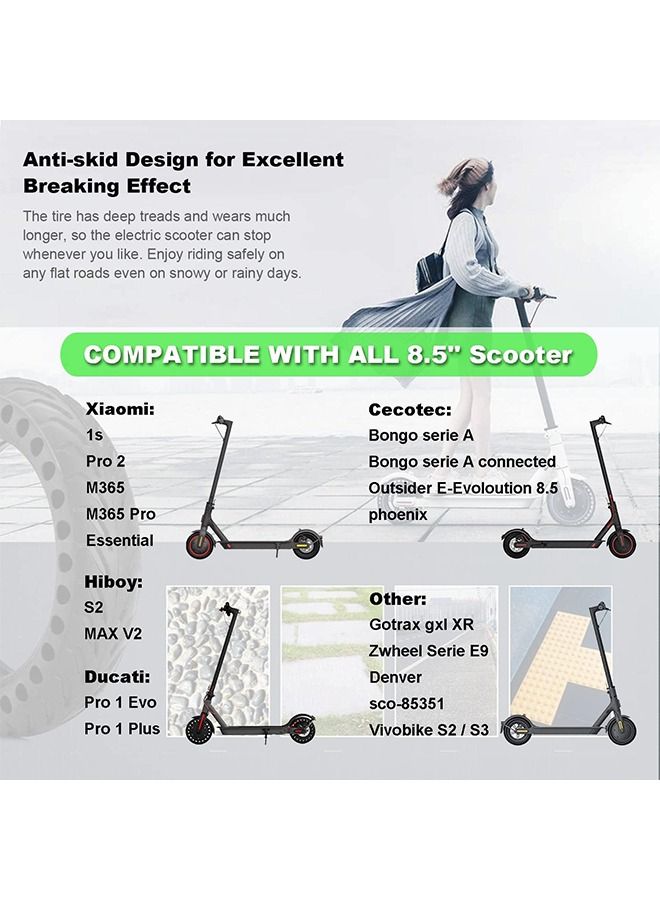 2 Pieces Solid Tyre Compatible with 8.5'' Electric Scooter - 8 1/2 X 2 Spare Solid Tires  Scooter Tires Acessories for the Xiaomi M365 / Mi Pro 2 / Cecotec And All 8.5 -Inch Scooter - Image 5