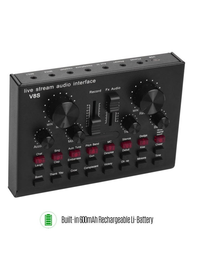 ELTRAZONE V8S Sound Card Live Drive Free Rechargeable Sound Card English Version  - Image 3