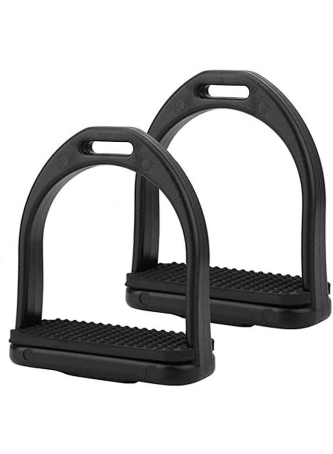 Generic Stirrups 1 pair black stirrups durable high quality plastic riding non-slip equestrian stirrups - Image 1