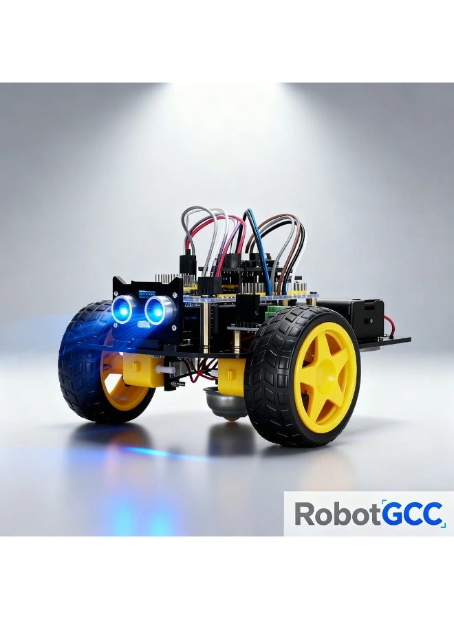 وبوت جي سي سي طقم سيارة روبوت أردوينو STEM للأطفال ذكي قابل للبرمجة لتعليم البرمجة مع تتبع الخط وتجنب العوائق باستخدام مستشعرات الموجات فوق الصوتية والأشعة تحت الحمراء ووحدة تحكم نانو طقم روبوتات تعليمية DIY للمبتدئين ومختبرات المدارس طقم سيارة ذكية للتعلم العملي والهندسة والابتكار مشروع STEM شتوي هدية تعليمية للأطفال وللأندية المدرسية والأنشطة المنزلية روبوت تعليمي تفاعلي لتنمية مهارات التفكير والبرمجة - Image 3